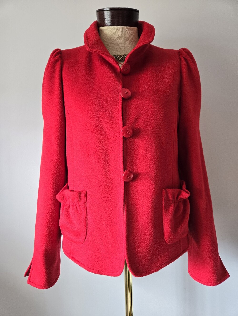 Armani Collezioni 100% Cashmere Red Canban Jacket. Size 10